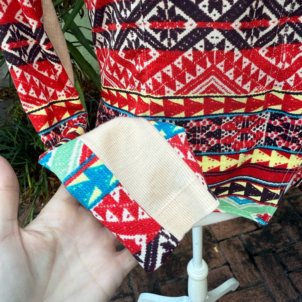 Red Aztec Light Shirt Jacket - Picture 8 of 10
